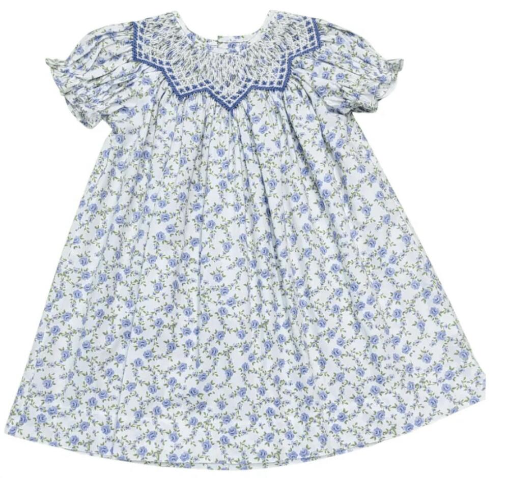 NEW SWEET DREAMS baby girls smocked dress in blue floral